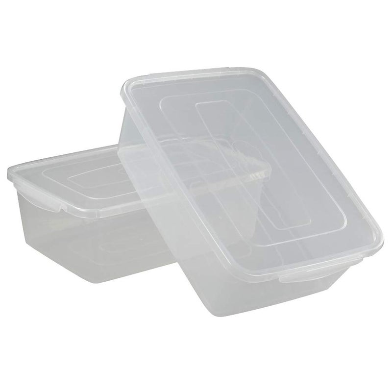 Pekky 15 Quart Plastic Storage Box, Clear Bin Organizer(2 Packs) - Image 1